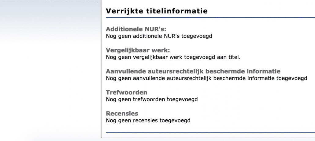 verrijkte titelinformatie titelbank cb
